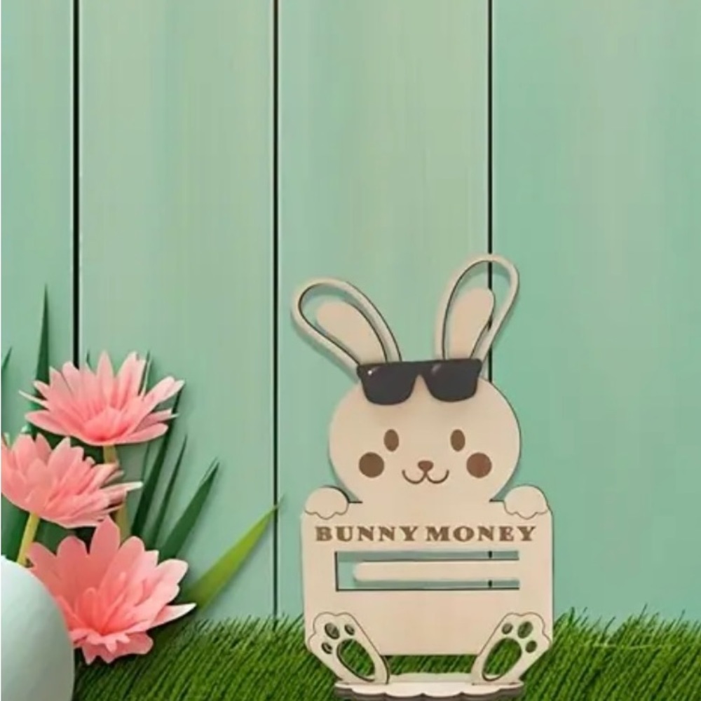 Bunny Money Holder with Sunglasses, Easter, NEW